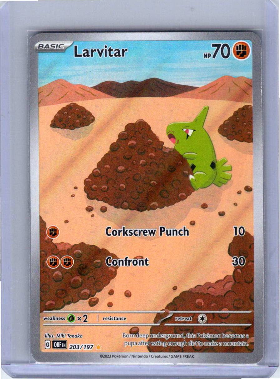Pokemon Single Larvitar Obsidian Flames Illustration Rare 203/197