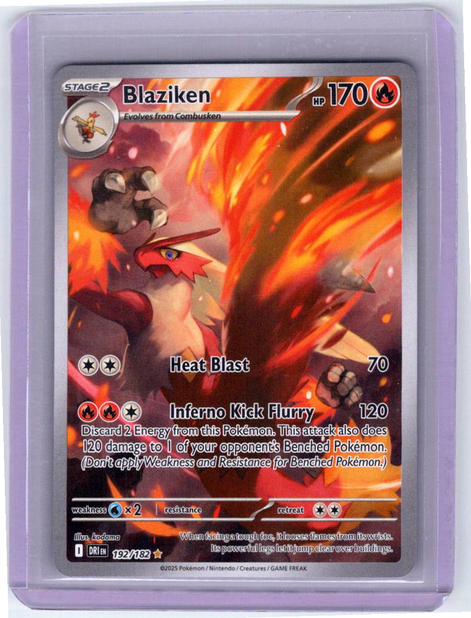 Pokemon Single Blaziken Destined Rivals Illustration Rare 192/182 （1）