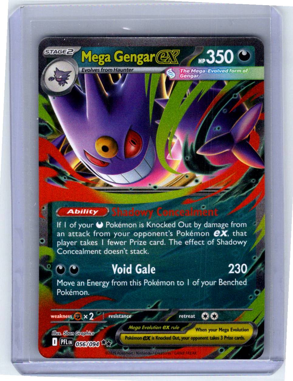 Pokemon Single Mega Gengar ex Phantasmal Flames Double Rare 056/094