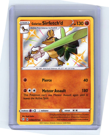 Pokemon Single Galarian Sirfetch'd Shining Fates: Shiny Vault Shiny Holo Rare SV064/SV122 (2)