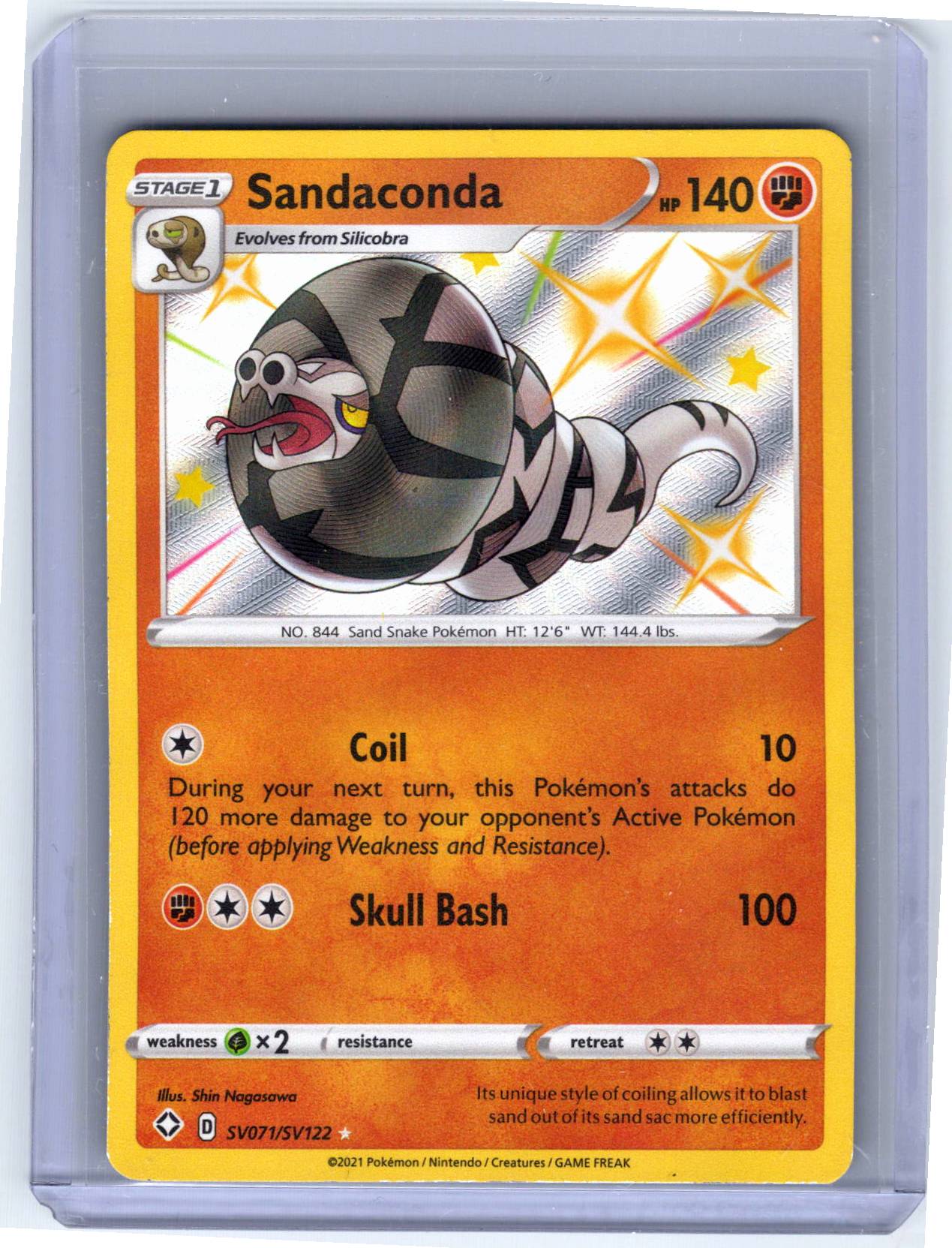 Pokemon Single Sandaconda Shining Fates: Shiny Vault Shiny Holo Rare SV071/SV122