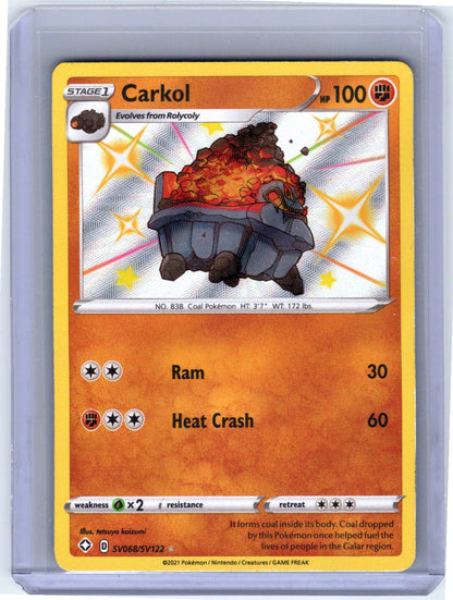 Pokemon Single Carkol Shining Fates: Shiny Vault Shiny Holo Rare SV068/SV122