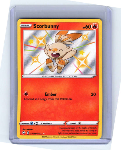 Pokemon Single Scorbunny Shining Fates: Shiny Vault Shiny Holo Rare SV015/SV122 (1)