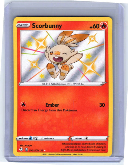 Pokemon Single Scorbunny Shining Fates: Shiny Vault Shiny Holo Rare SV015/SV122 (2)