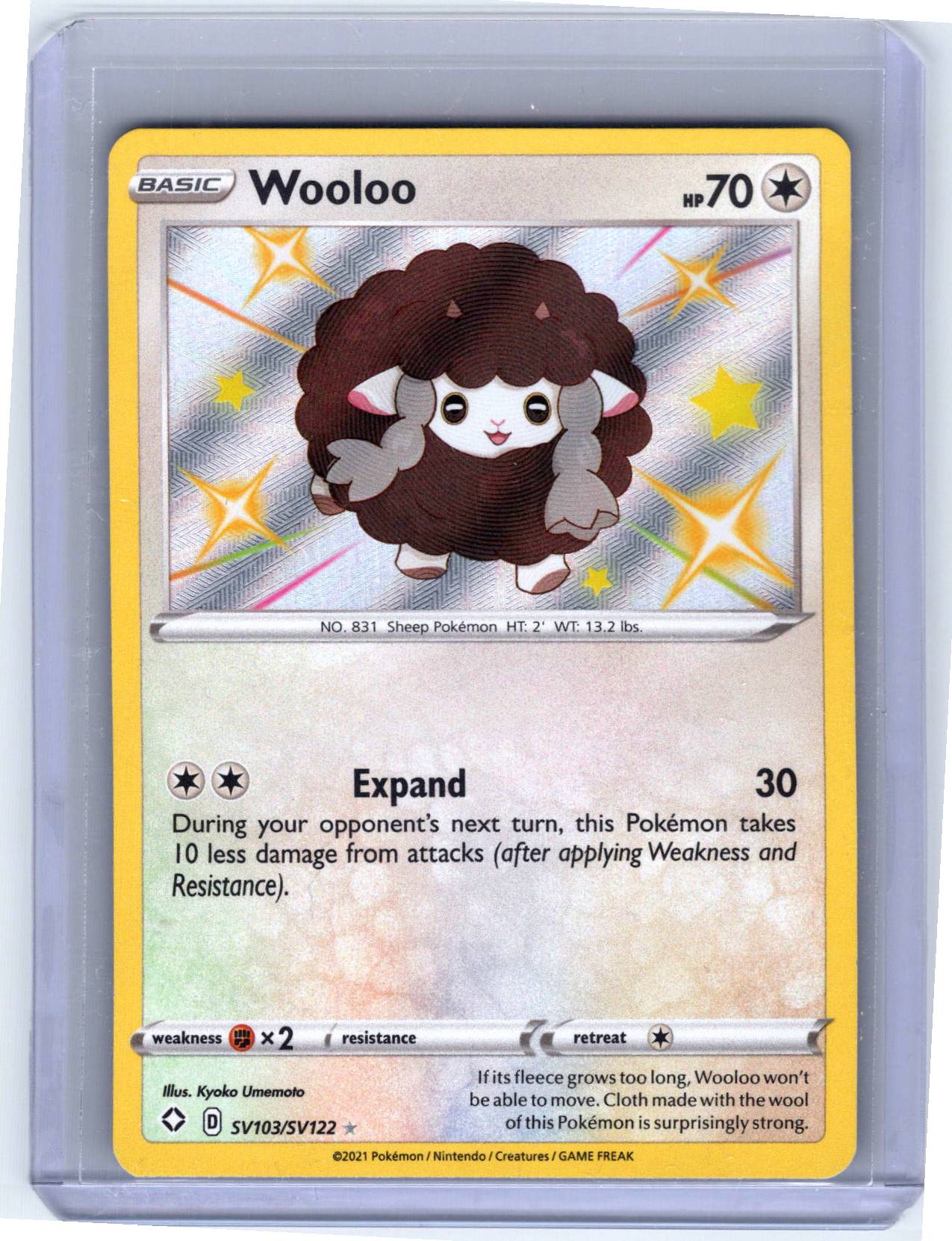 Pokemon Single Wooloo Shining Fates: Shiny Vault Shiny Holo Rare SV103/SV122 (2)