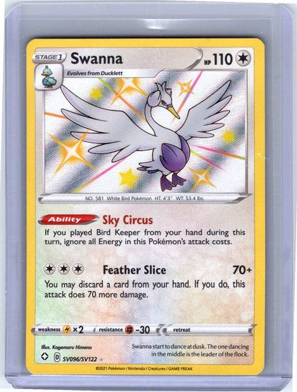 Pokemon Single Swanna Shining Fates: Shiny Vault Shiny Holo Rare SV096/SV122