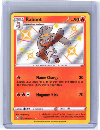 Pokemon Single Raboot Shining Fates: Shiny Vault Shiny Holo Rare SV016/SV122