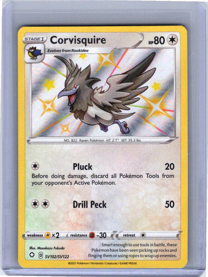 Pokemon Single Corvisquire Shining Fates: Shiny Vault Shiny Holo Rare SV102/SV122 (2)