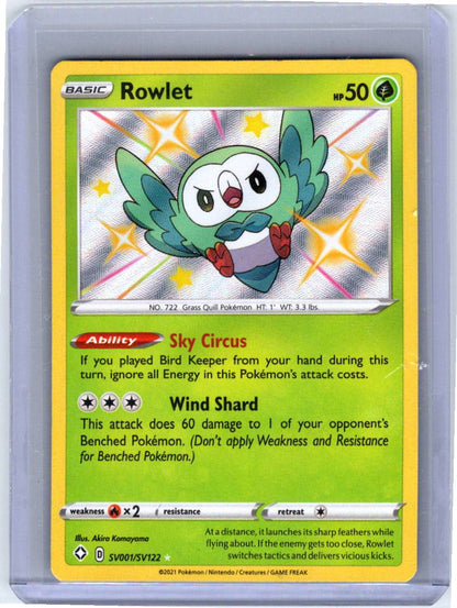 Pokemon Single Rowlet Shining Fates: Shiny Vault Shiny Holo Rare SV001/SV122 (2)
