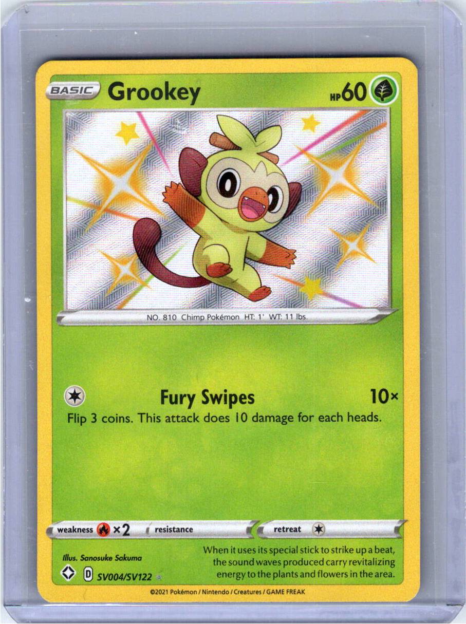 Pokemon Single Grookey Shining Fates: Shiny Vault Shiny Holo Rare SV004/SV122 (3)