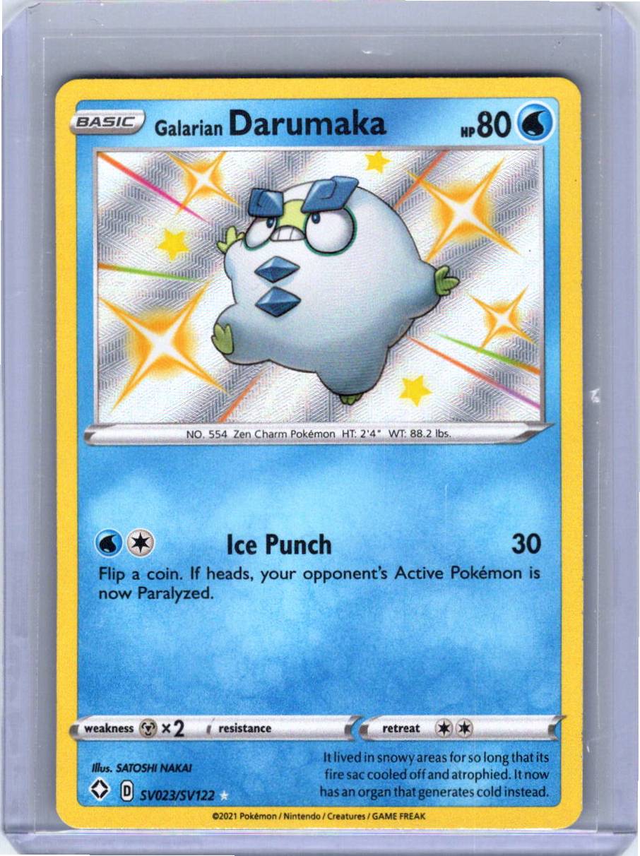 Pokemon Single Galarian Darumaka Shining Fates: Shiny Vault Shiny Holo Rare SV023/SV122