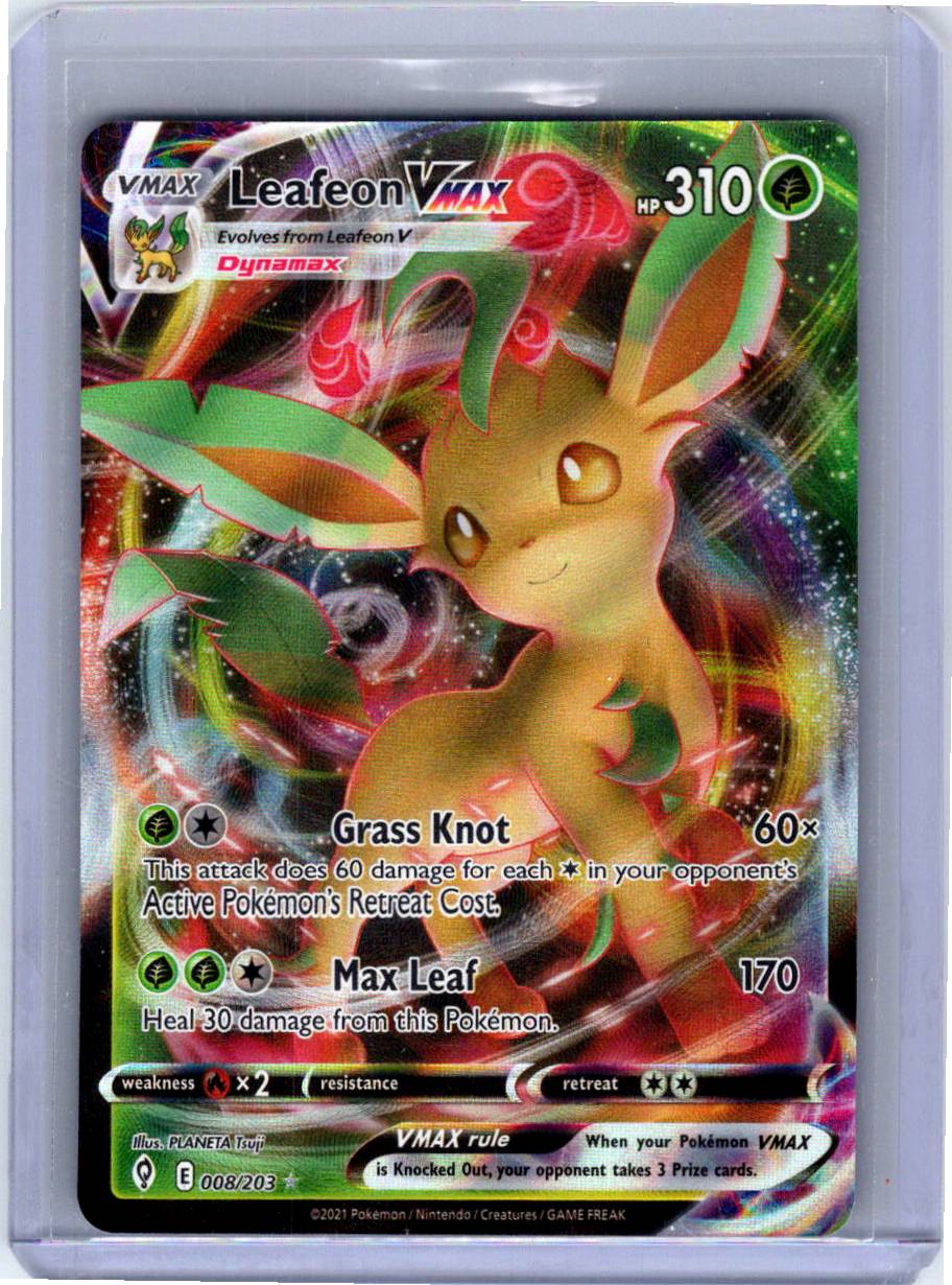 Pokemon Single Leafeon VMAX Evolving Skies Ultra Rare 008/203