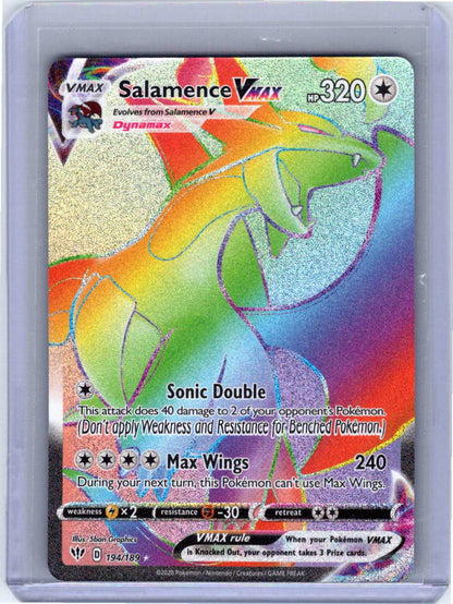 Pokemon Single Salamence VMAX (Secret) Darkness Ablaze Secret Rare 194/189