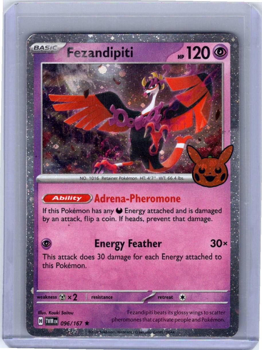 Pokemon Single Fezandipiti (Cosmos Holo) Trick or Trade BOOster Bundle 2024 Holo Rare 096/167