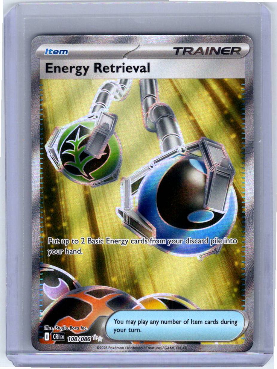 Pokemon Single Energy Retrieval Chaos Rising Ultra Rare 108/086