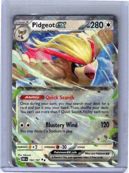 Pokemon Single Pidgeot ex Obsidian Flames Double Rare 164/197 (2)