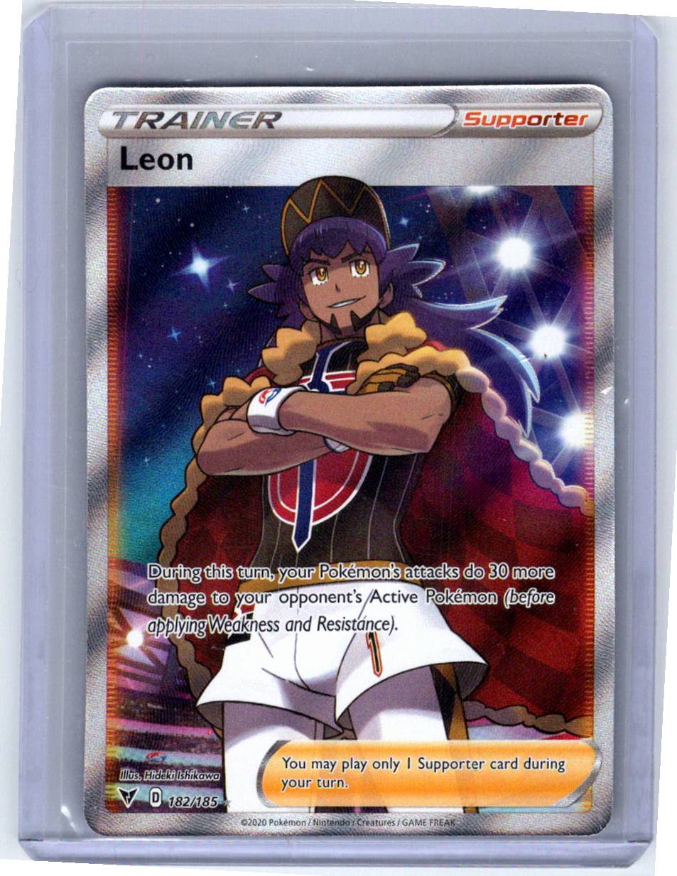 Pokemon Single Leon (Full Art) Vivid Voltage Ultra Rare 182/185
