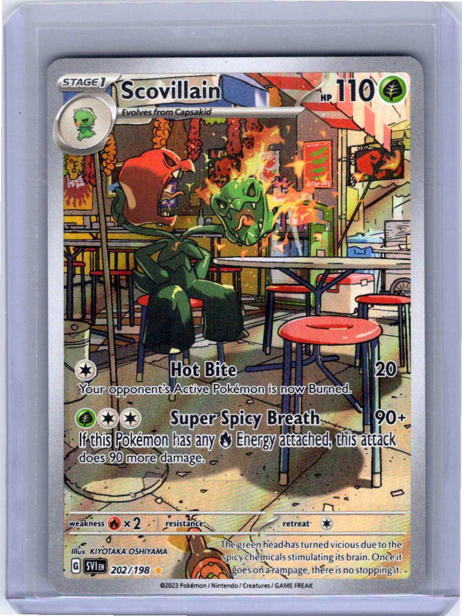 Pokemon Single Scovillain Scarlet & Violet Base Set Illustration Rare 202/198