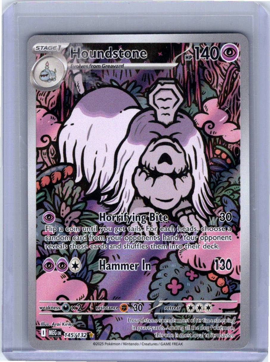 Pokemon Single Houndstone Mega Evolution Illustration Rare 145/132