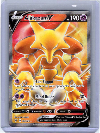 Pokemon Single Alakazam V (Full Art) Vivid Voltage Ultra Rare 172/185