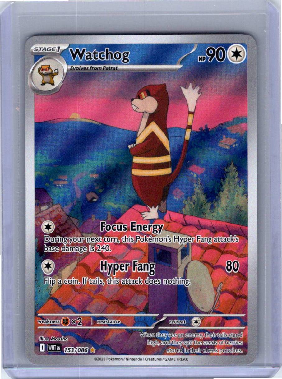 Pokemon Single Watchog White Flare Illustration Rare 153/086