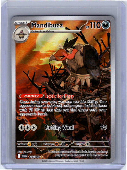 Pokemon Single Mandibuzz White Flare Illustration Rare 145/086