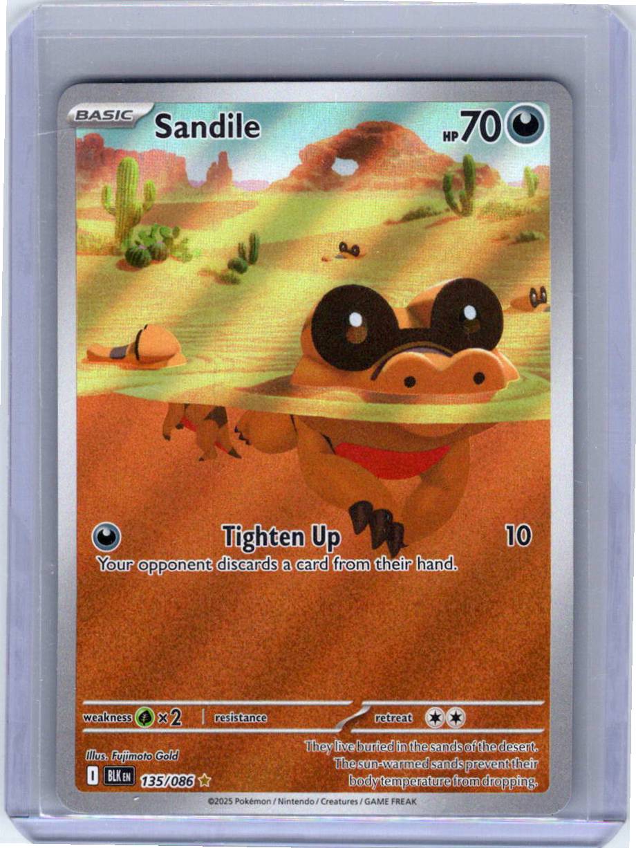 Pokemon Single Sandile Black Bolt Illustration Rare 135/086