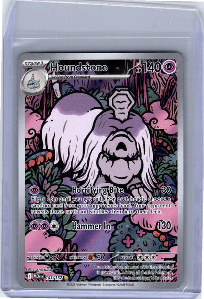 Pokemon Single Houndstone Mega Evolution Illustration Rare 145/132 -2