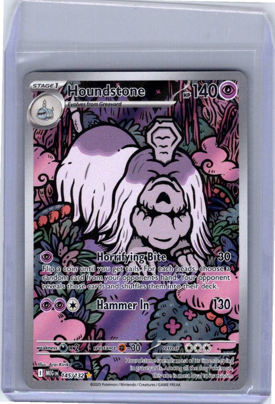 Pokemon Single Houndstone Mega Evolution Illustration Rare 145/132 -2