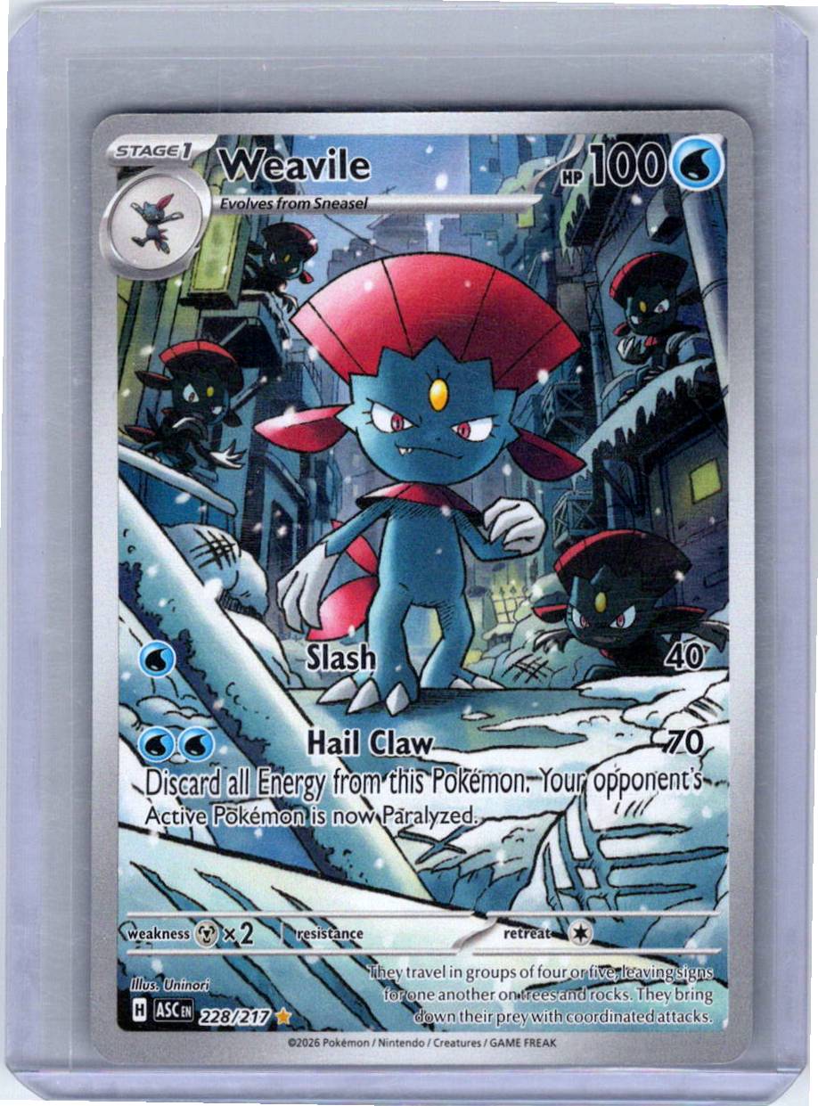 Pokemon Single Weavile Ascended Heroes Illustration Rare 228/217