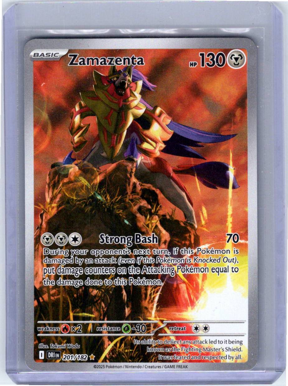 Pokemon Single Zamazenta Destined Rivals Illustration Rare 201/182