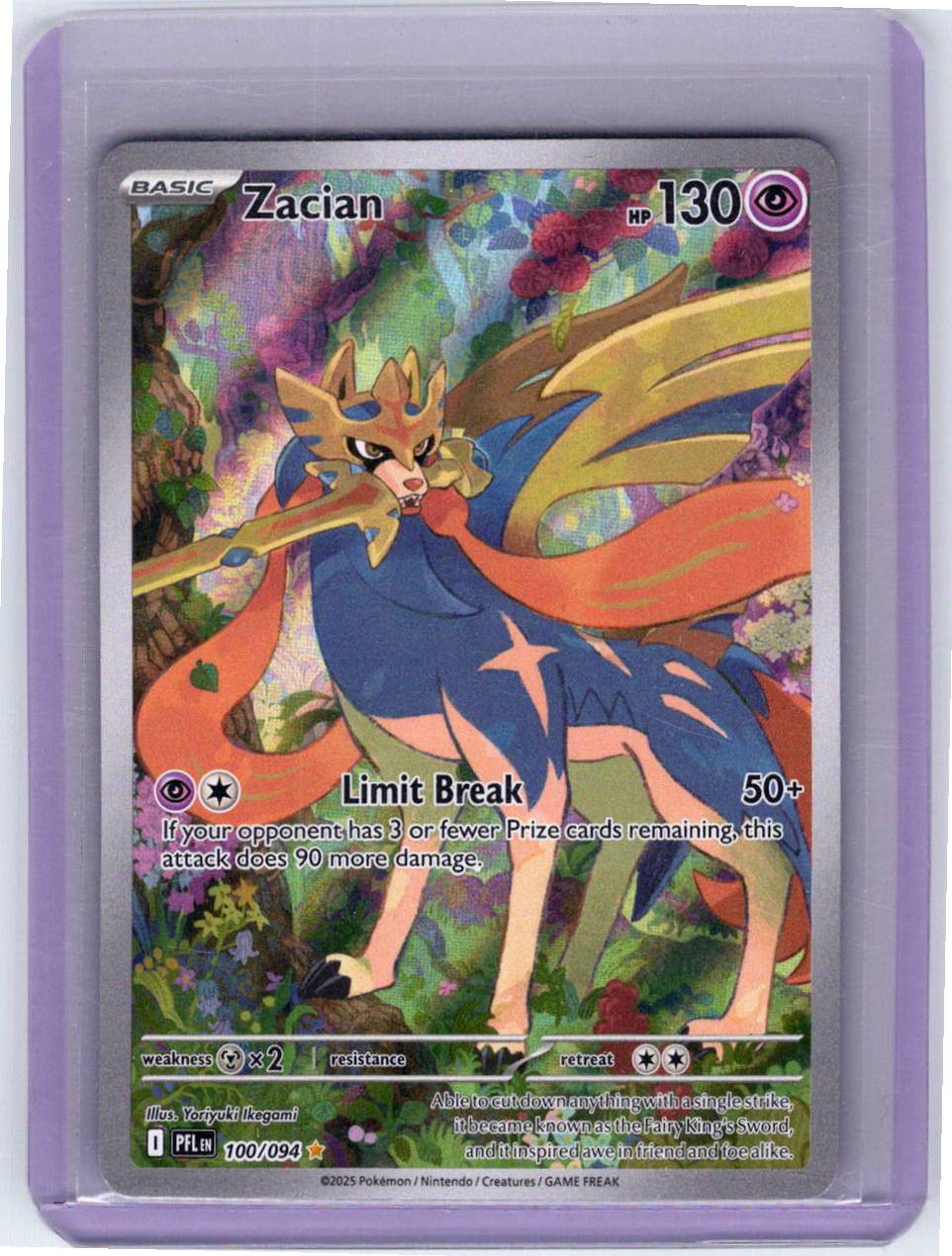 Pokemon Single Zacian Phantasmal Flames Illustration Rare 100/094