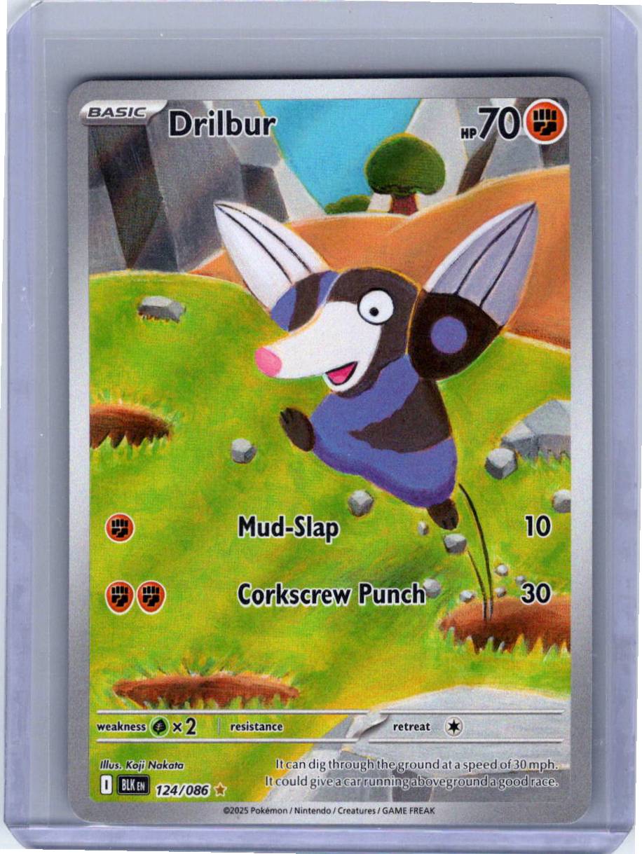 Pokemon Single Drilbur Black Bolt Illustration Rare 124/086