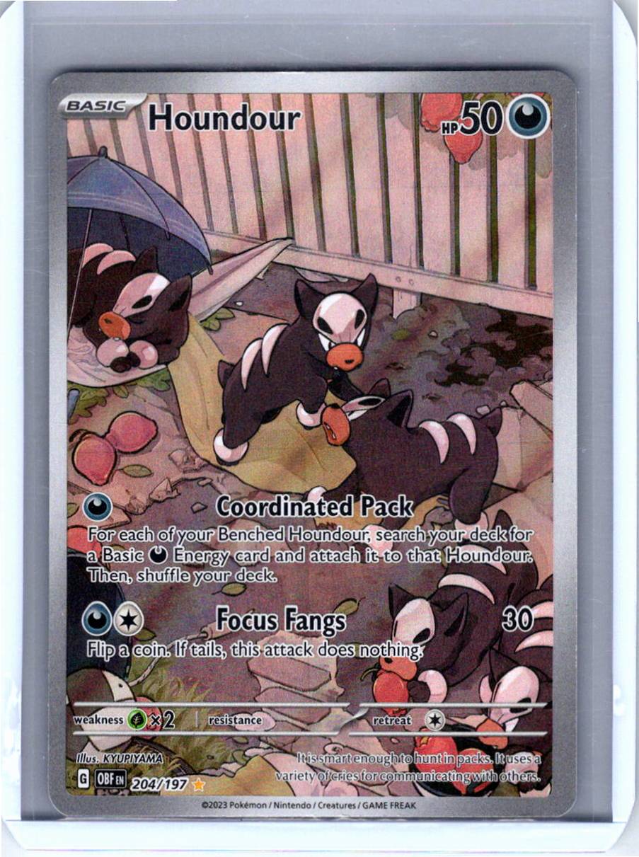 Pokemon Single Houndour Obsidian Flames Illustration Rare 204/197