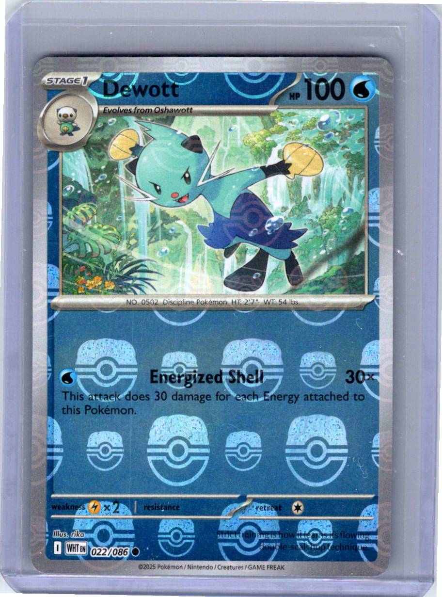 Pokemon Single Dewott (Master Ball Pattern) White Flare Common 022/086