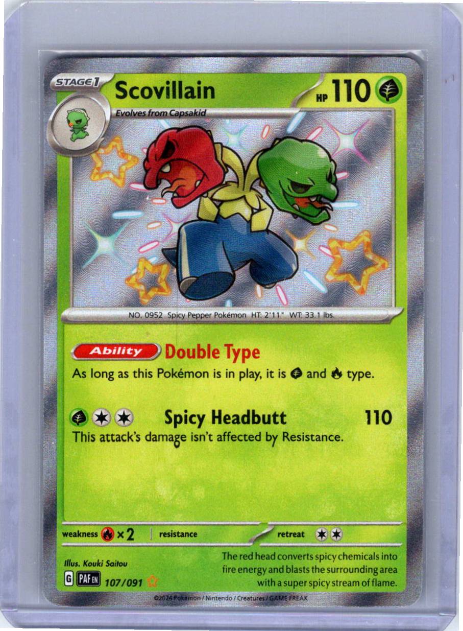 Pokemon Single Scovillain Paldean Fates Shiny Rare 107/091