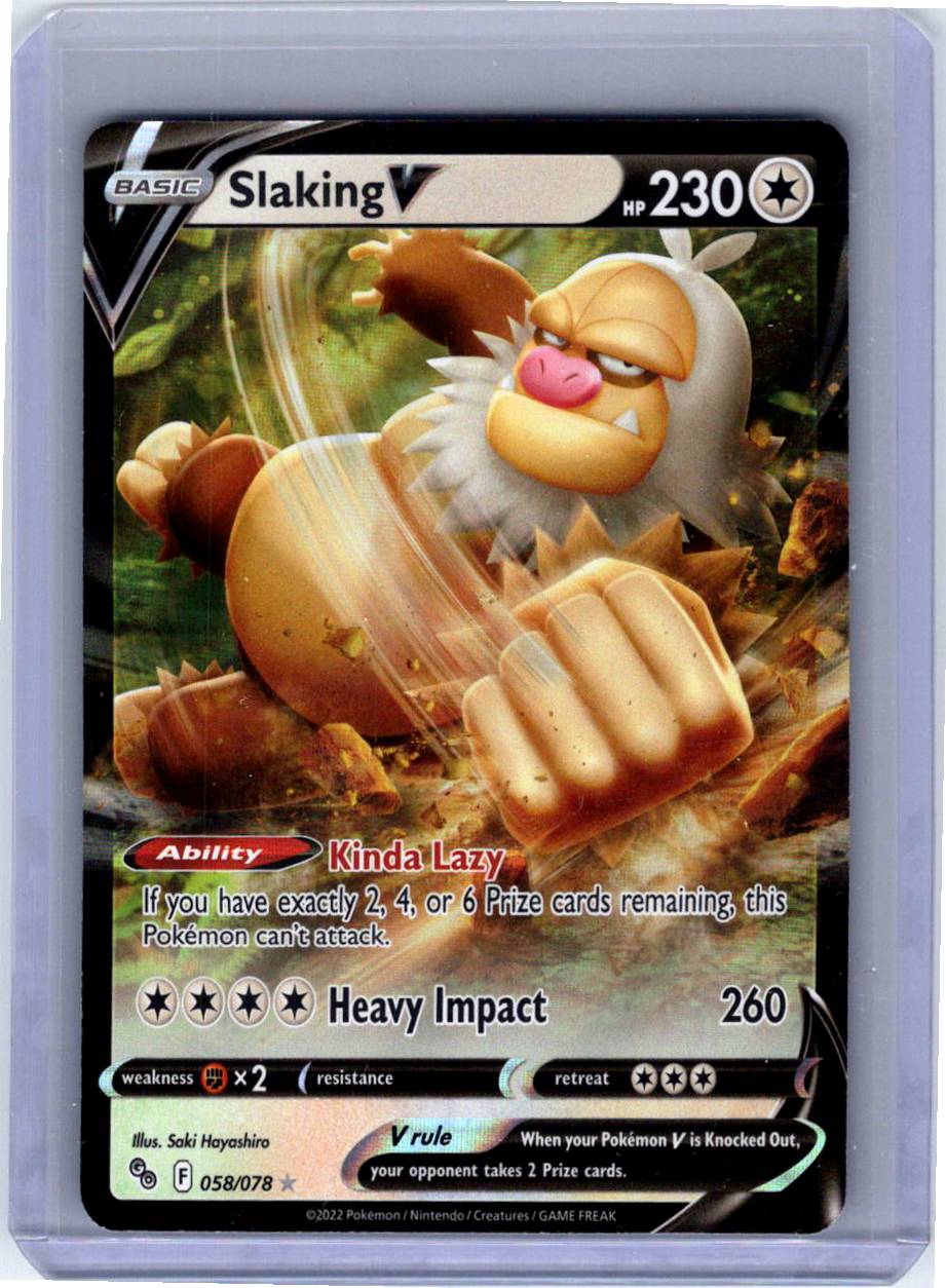 Pokemon Single Slaking V Pokemon Go Ultra Rare 058/078