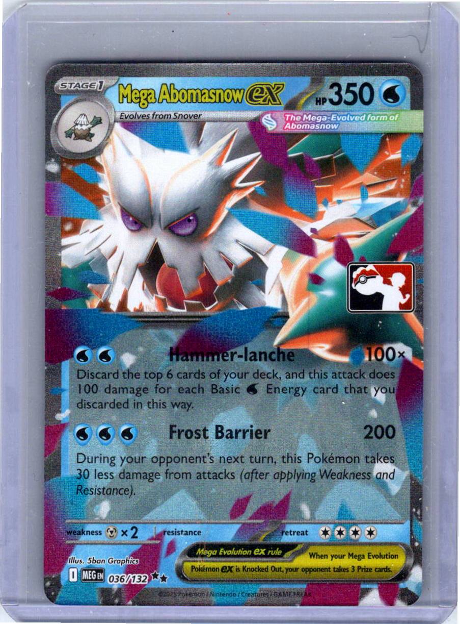 Pokemon Single Mega Abomasnow ex - 036/132 Prize Pack Series One Double Rare 036/132