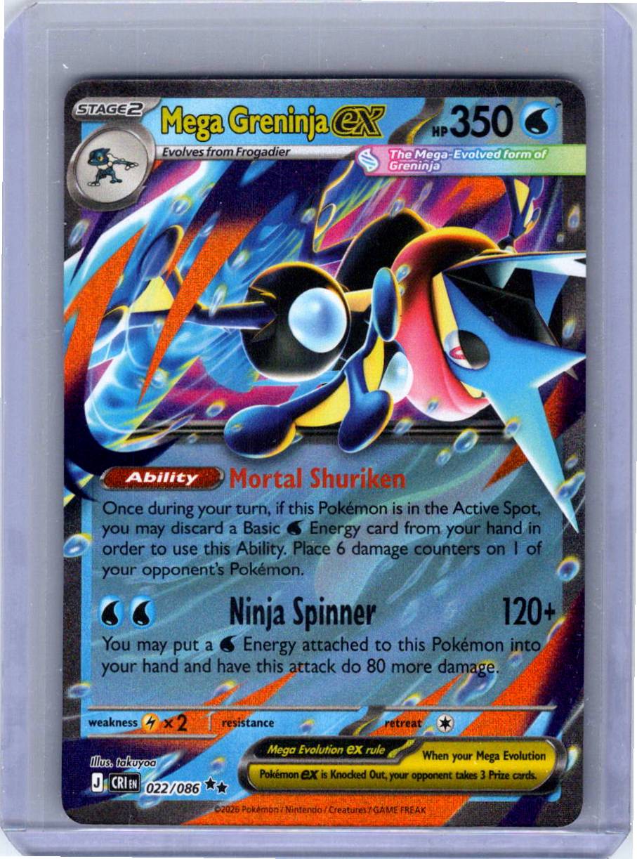 Pokemon Single Mega Greninja ex Chaos Rising Double Rare 022/086