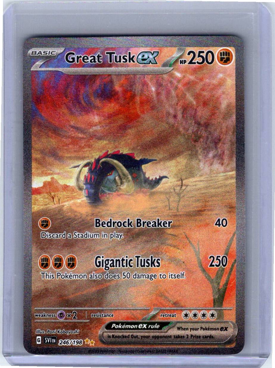 Pokemon Single Great Tusk ex Scarlet & Violet Base Set Special Illustration Rare 246/198