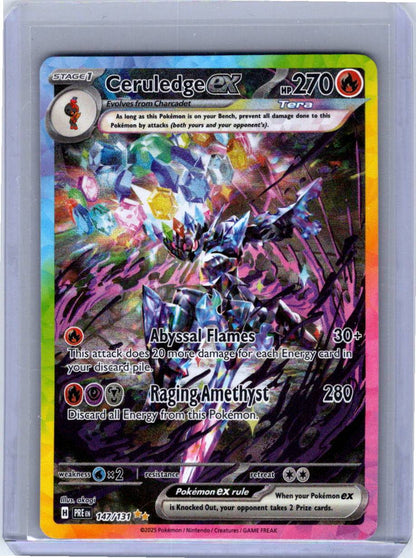 Pokemon Single Ceruledge ex Prismatic Evolutions Special Illustration Rare 147/131