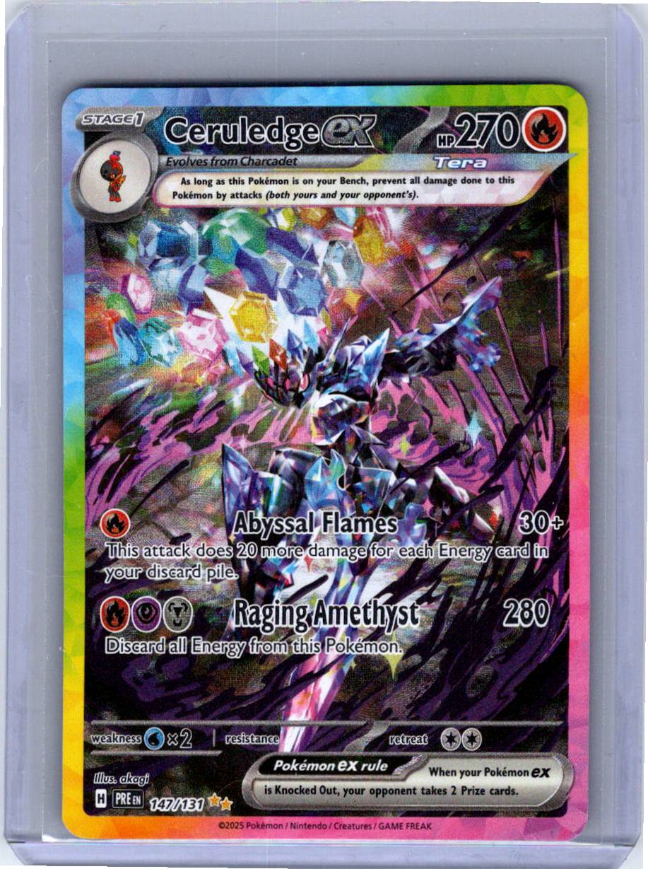 Pokemon Single Ceruledge ex Prismatic Evolutions Special Illustration Rare 147/131