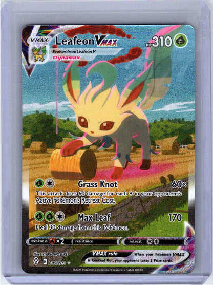 Pokemon Single Leafeon VMAX (Alternate Art Secret) Evolving Skies Secret Rare 205/203