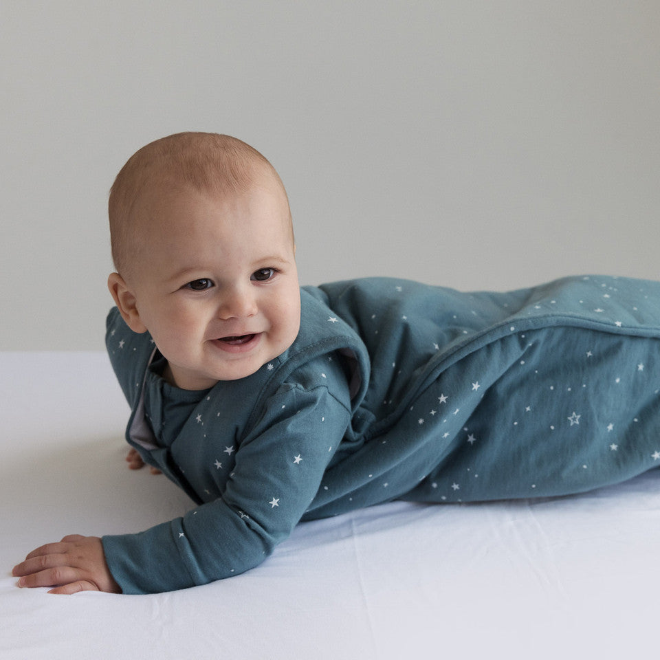 Woolbabe Duvet Front Zip Sleeping Bag - Limited Edition - Pine Stars 3-24 months
