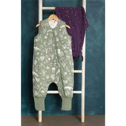 Woolbabe Duvet Sleeping Suit - Limited Edition - Flax Seascape Size 1 year