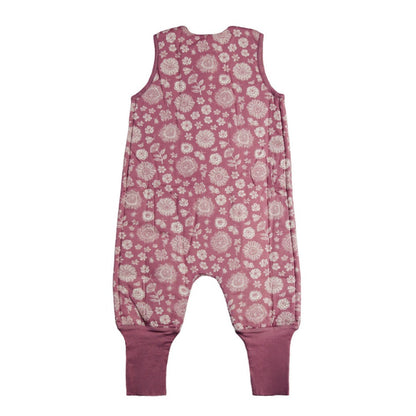 Woolbabe Duvet Merino/Organic Cotton Sleeping Suit - Orchid Wildflower Size 1-4 years