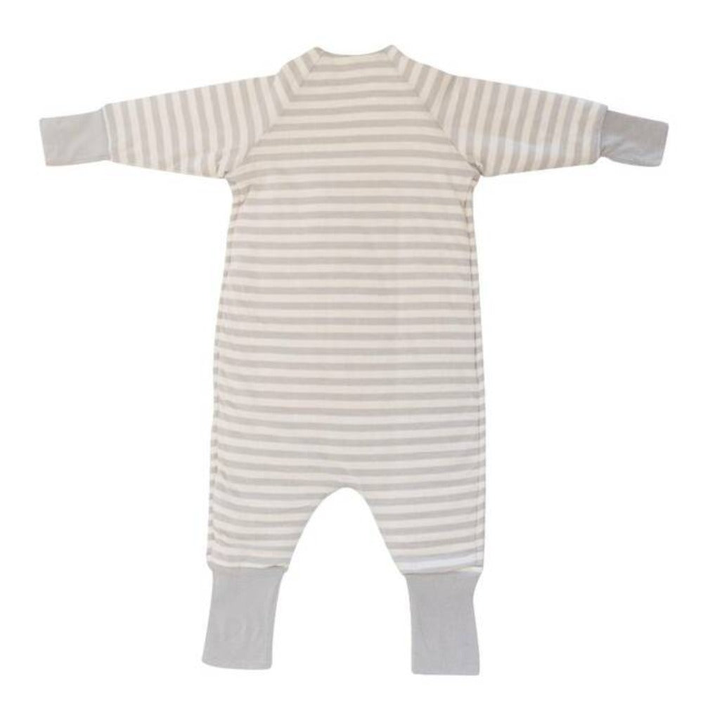 Woolbabe Merino/Organic Cotton Duvet Sleeping Suit with Sleeves - Pebble 6 months-5 years