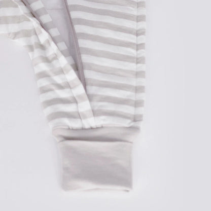Woolbabe Merino/Organic Cotton Duvet Sleeping Suit with Sleeves - Pebble 6 months-5 years