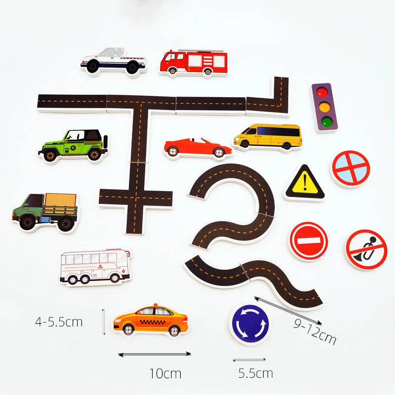 Bathtub Sticker Traffic with Bath Toy Storage Bag – 23 Pieces