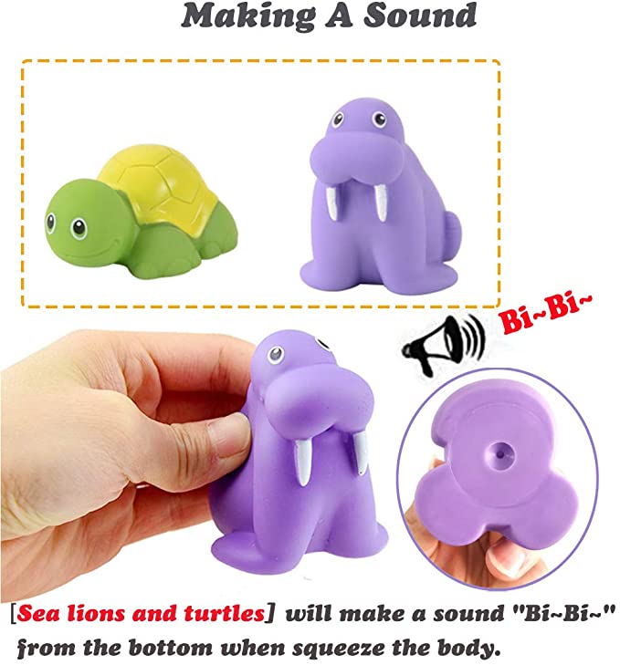 Fishing Floating Animals Squirts Bath Toys Games Playing Set